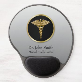 Gold Professional Medical Caduceus Gel Mouse Pad by SorayaShanCollection at Zazzle