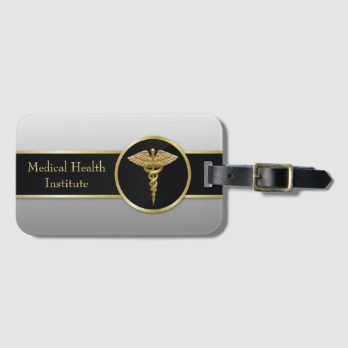 Gold Professional Medical Caduceus _ Luggage Tag