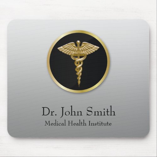 Gold Professional Medical Caduceus _ Mousepad