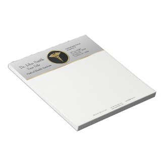 Gold Professional Medical Caduceus - Notepad