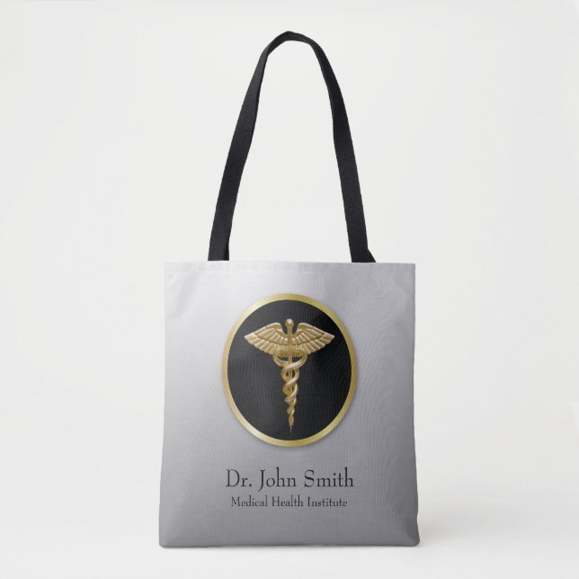 Gold Professional Medical Caduceus - Tote Bag (Front)