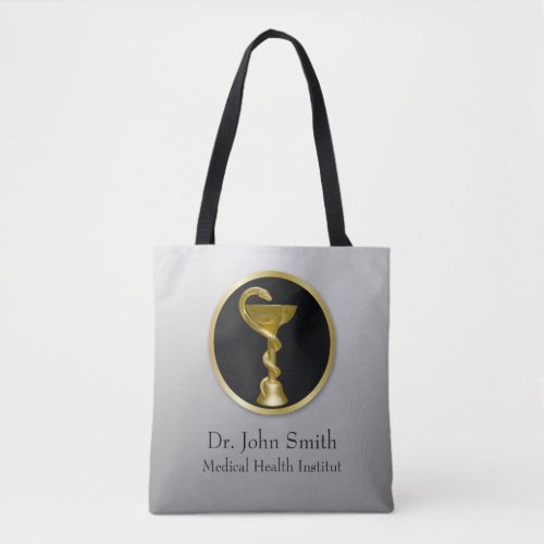 Gold Professional Medical Hygieia Bowl Tote Bag