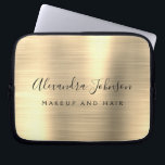 Gold Professional Metallic Monogram Business Laptop Sleeve<br><div class="desc">Modern Gold Girly Make Up and Hair Beauty Salon Faux Metallic Stainless Elegant Monogram Promotional Laptop Bag or Sleeve Promotional (promo) advertisement Case. This classy professional business computer case can be customized to include your monogrammed script signature name and job title profession or position.</div>