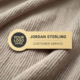 Gold Professional Modern Logo Company Corporate  Name Tag