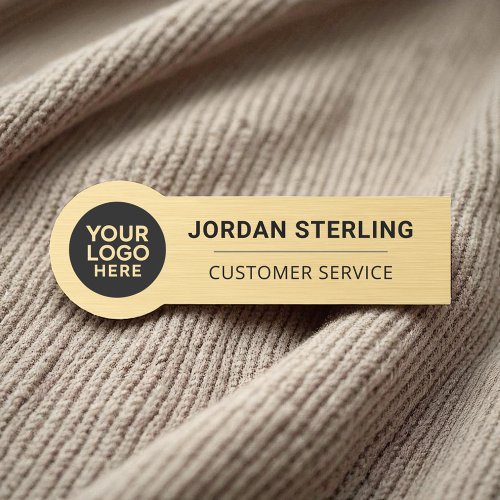 Gold Professional Modern Logo Company Corporate Name Tag
