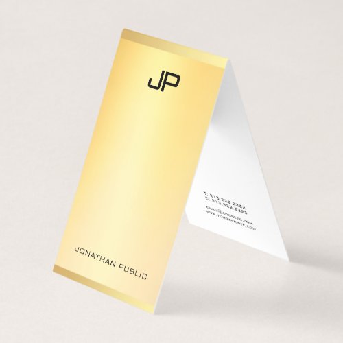 Gold Professional Modern Monogram Elegant Simple Business Card