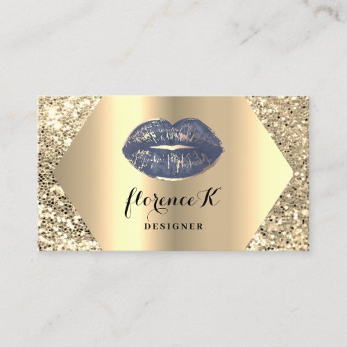 Gold Professional Permanent Makeup Artist Blue Business Card