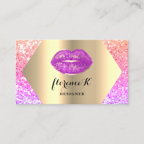 Gold Professional Permanent Makeup Artist Pastel Business Card