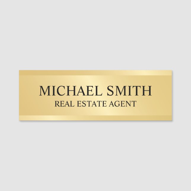 Gold Professional Personalized  Name Tag (Front)