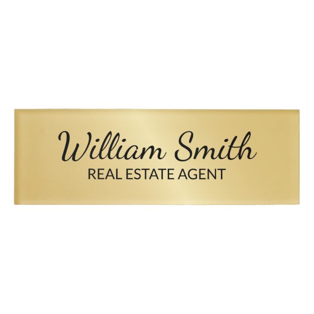 Gold Professional Personalized Name Tag (Front)