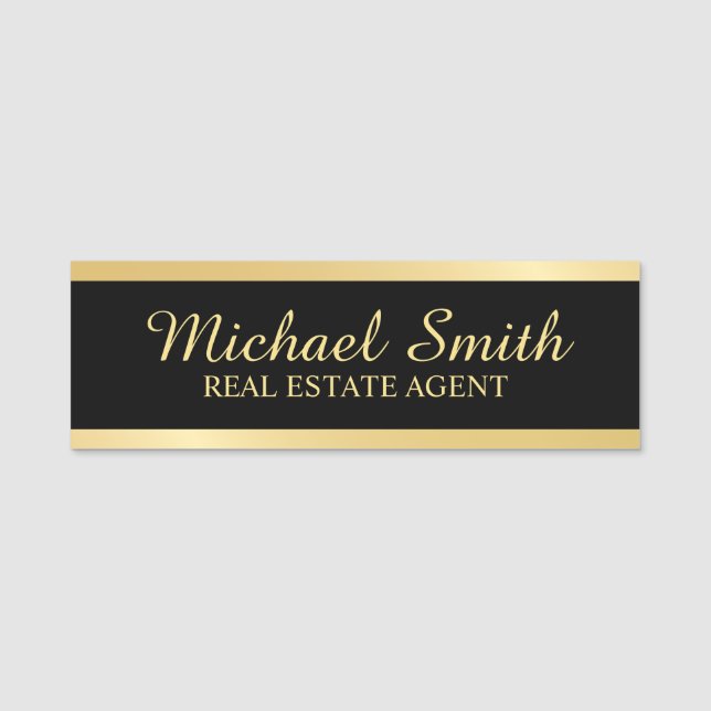 Gold Professional Personalized Name Tag (Front)
