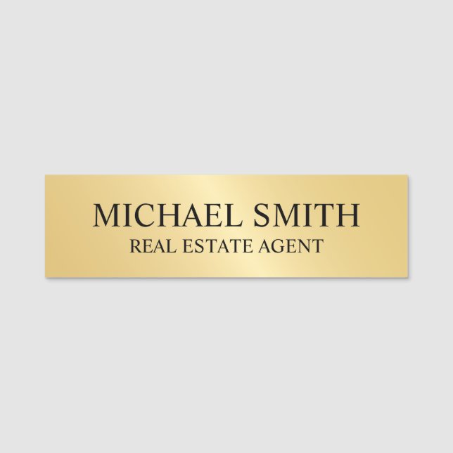 Gold Professional Personalized  Name Tag (Front)