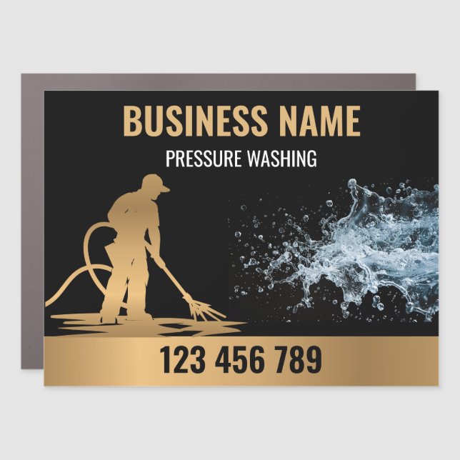 Gold Professional Pressure Washing Power Washing Car Magnet (Front)