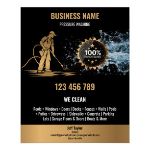 Gold Professional Pressure Washing Power Washing Poster