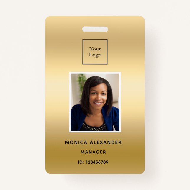 Gold profile photo business corporate badge (Front)