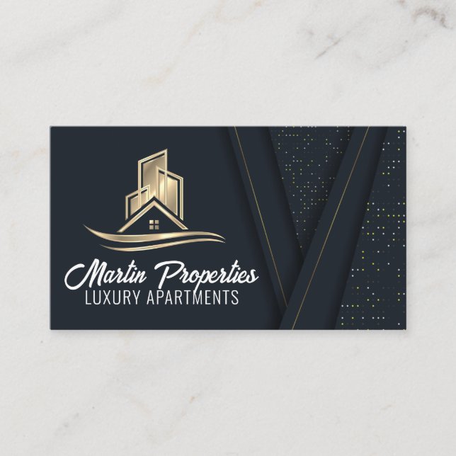 Gold Property Logo | Real Estate Business Card (Front)