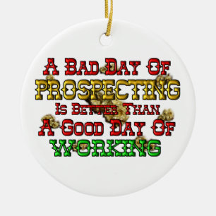 Gold Prospecting Ceramic Ornament