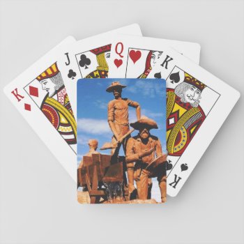 Gold Prospector And Miners Statue Photo Designed Playing Cards by ScrdBlueCollectibles at Zazzle