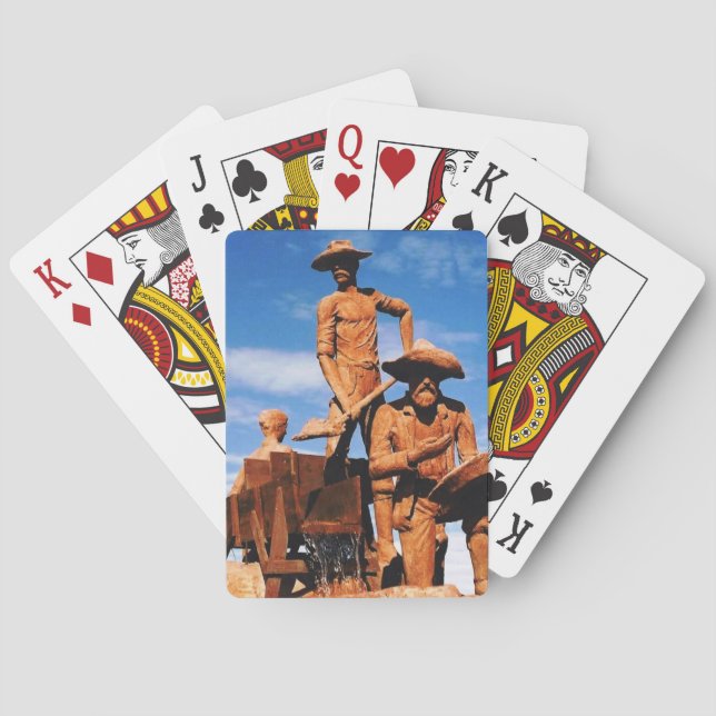 Gold Prospector and Miners Statue Photo Designed Poker Cards (Back)