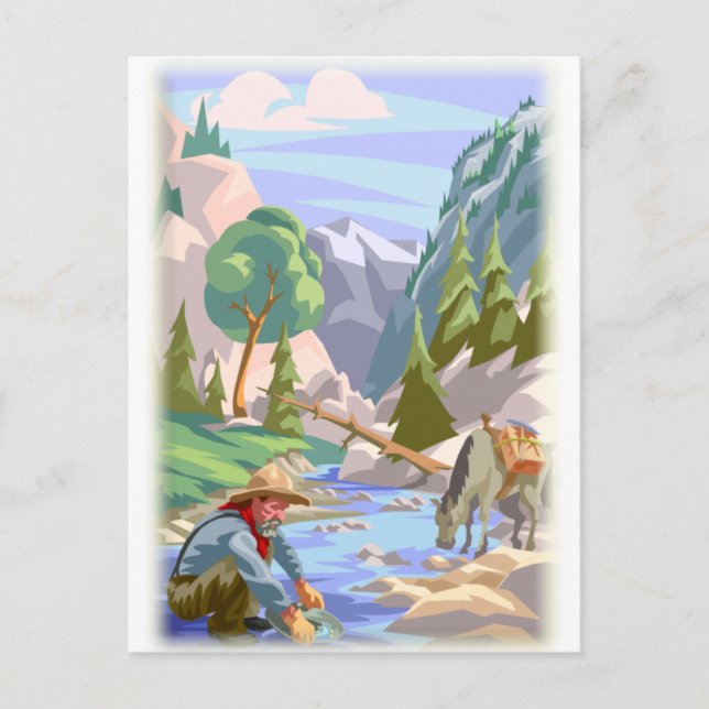 Gold Prospector Colorful Print Postcard (Front)