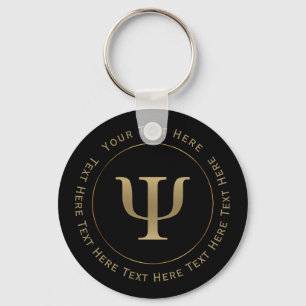 Gold Psi Symbol Keychain