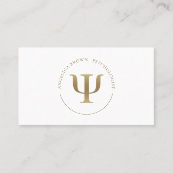 Gold Psychologist Psi Symbol Business Card by istanbuldesign at Zazzle