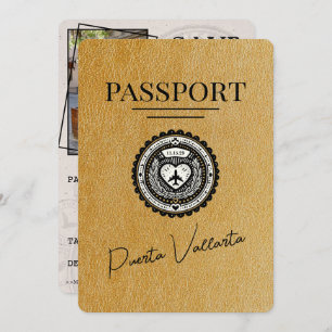 Gold Puerta Vallarta Passport Save The Date
