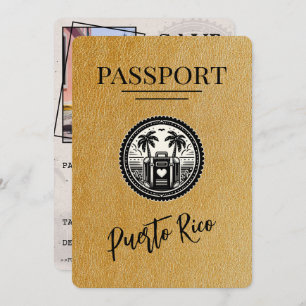 Gold Puerto Rico Passport Save The Date