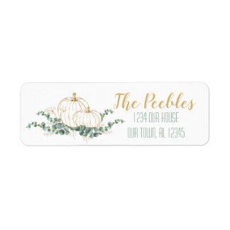 Gold Pumpkin Baby Shower - Custom Address Label