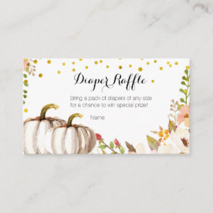 Gold pumpkin Baby Shower - Diaper Raffle Card