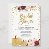Gold pumpkin bridal shower invitation (Front)