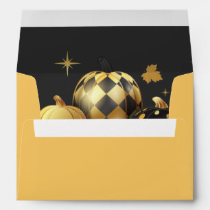 Gold Pumpkin Elegant Halloween Envelope