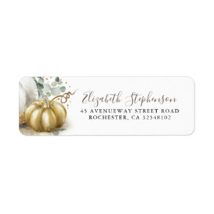 Gold Pumpkin Fall Harvest Fairytale Cinderella Label