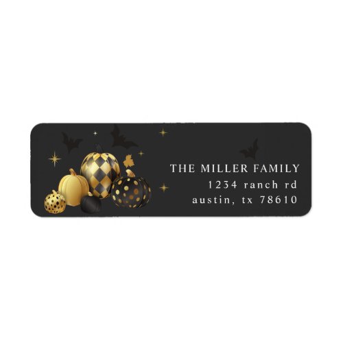 Gold Pumpkin Halloween Return Address Label