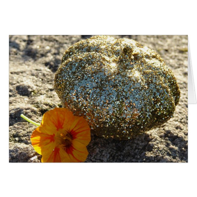 Gold Pumpkin Thanksgiving Cards (Front Horizontal)