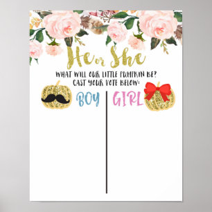 Gold Pumpkin Voting Board Poster