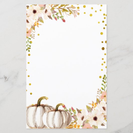 Gold pumpkin Watercolor Bingo Game (Back)