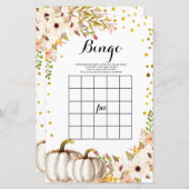 Gold pumpkin Watercolor Bingo Game (Front/Back)