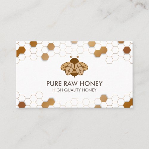 Gold Pure Raw Honey Bee Cute Honeycomb Business Card