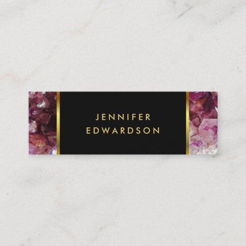 Gold purple amethyst gemstone professional mini business card