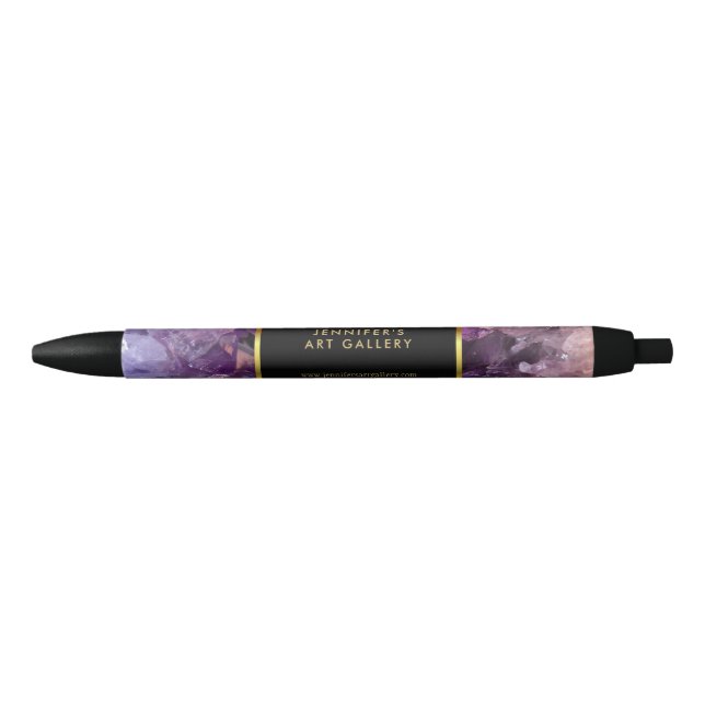 Gold purple amethyst gemstone professional pen (Front)