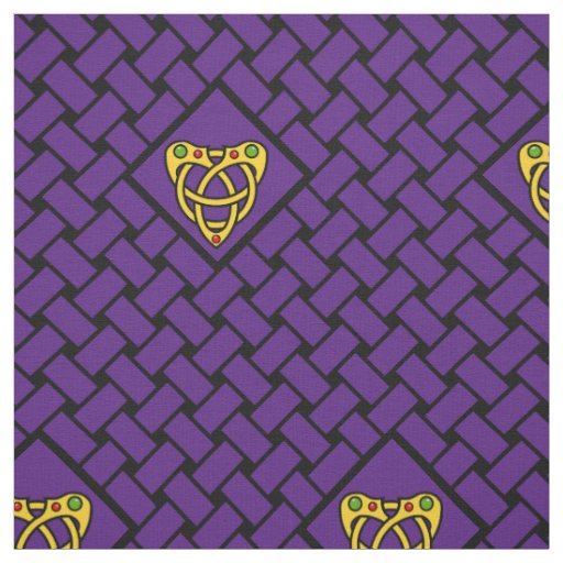 Gold/purple/black weave, diamond, Celtic heartknot Fabric