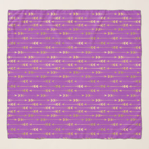 Gold & Purple Bohemian Unicorn Pattern Scarf