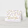 Gold Purple  Confetti Bridal Shower Thank You