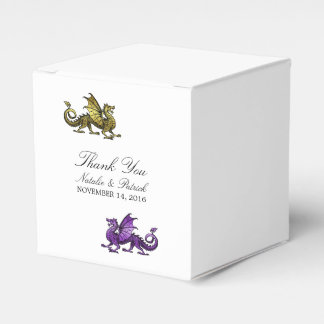 Gold Purple Dragon Wedding Favor Boxes