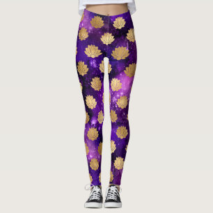 Gold & Purple Galaxy Dharma Mandala Leggings