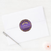 Gold & Purple Gem Tiara Quinceanera Sticker (Envelope)