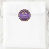 Gold & Purple Gem Tiara Quinceanera Sticker (Bag)