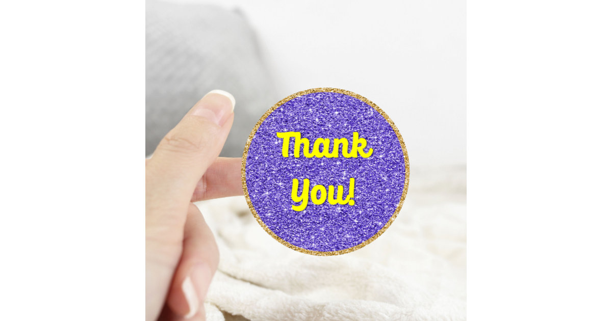 Wedding Cake Glitter Drip Purple Bakery Classic Round Sticker