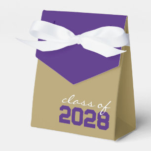 Gold & Purple Graduation Favor Boxes